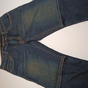 Levi 511 women 14 R  27/27 skinny dark wash denim jeans distressed faded